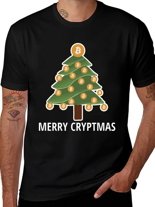 Merry Cryptmas Bitcoin Christmas Tree T-Shirt