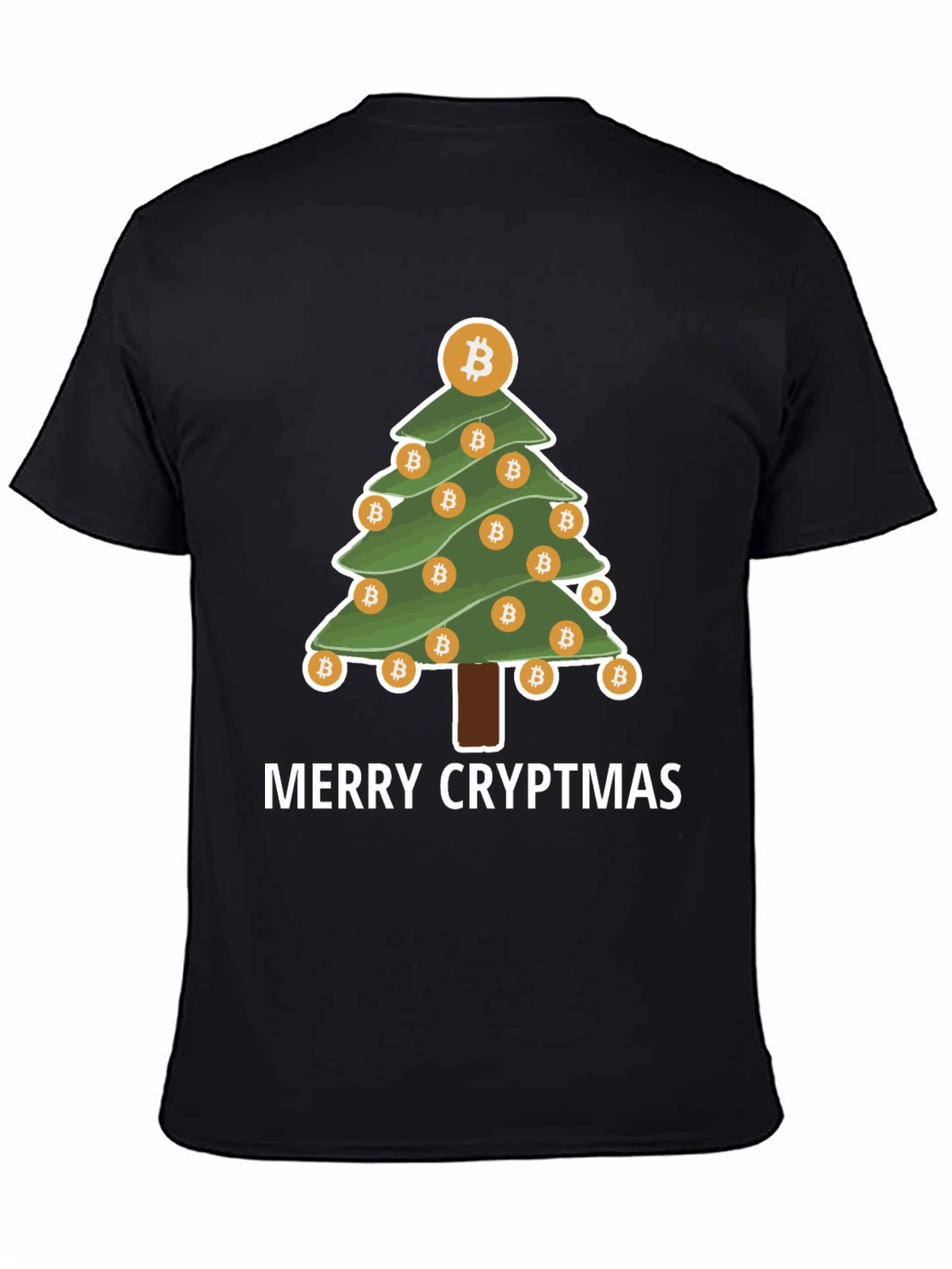 Merry Cryptmas Bitcoin Christmas Tree T-Shirt