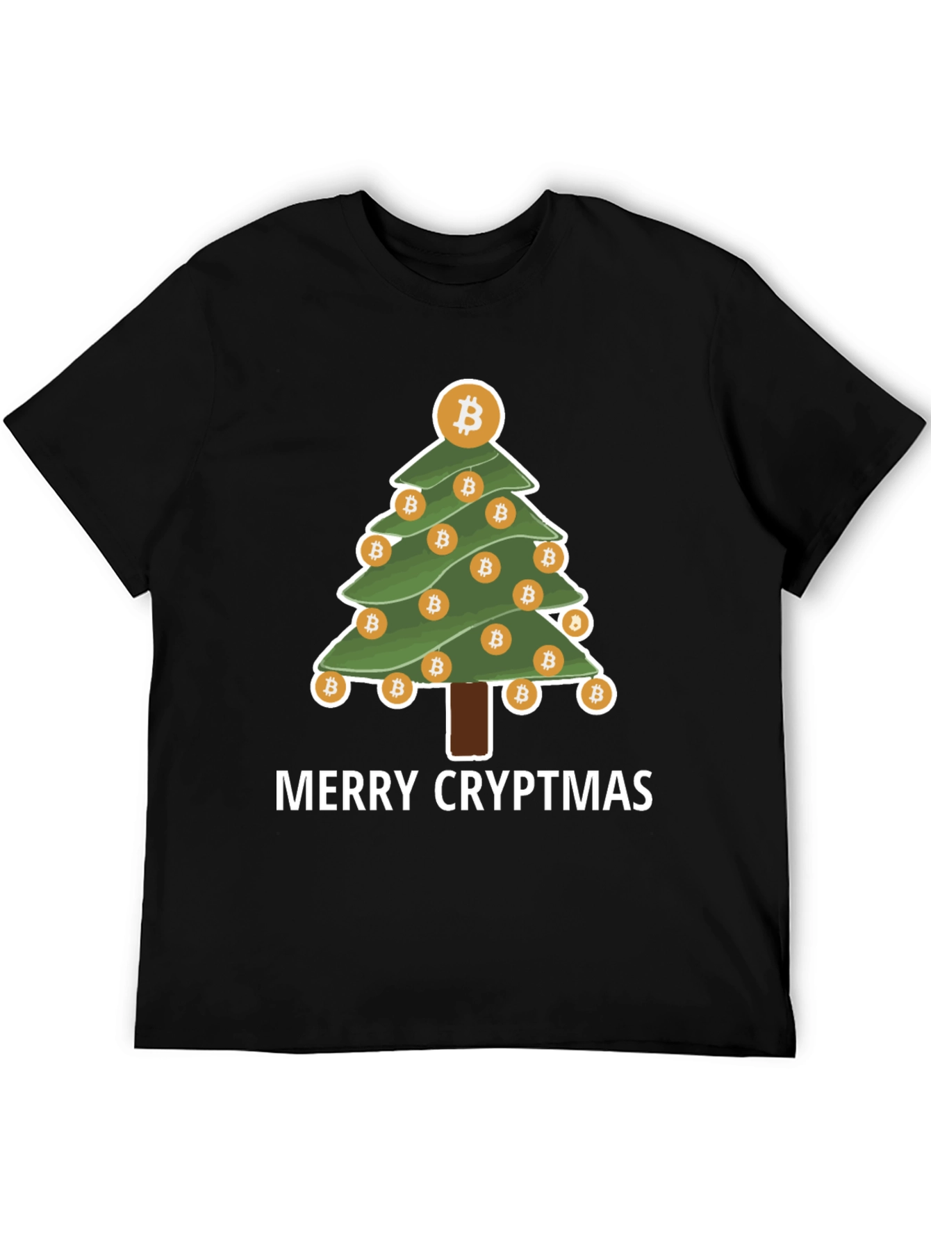 Merry Cryptmas Bitcoin Christmas Tree T-Shirt