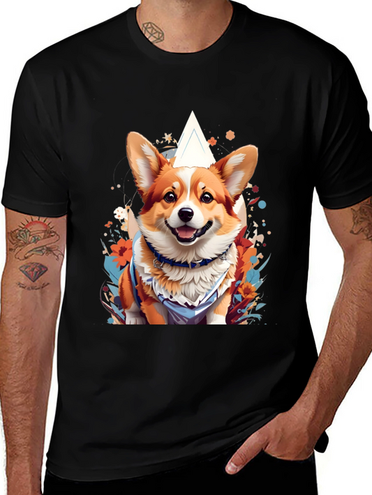 Cute Corgi Dog T-Shirt - Cartoon Pet Tee