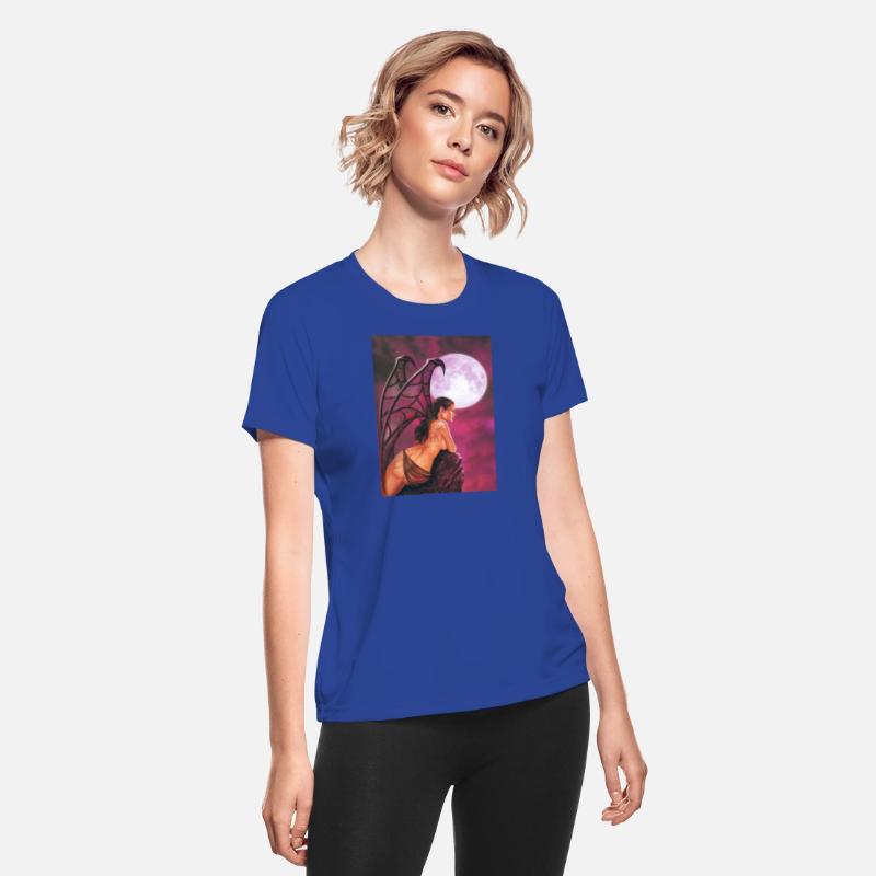 Mystic Moonlit Bat-Winged Woman