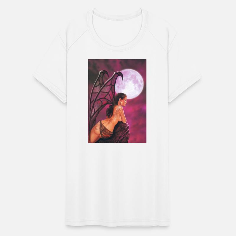 Mystic Moonlit Bat-Winged Woman
