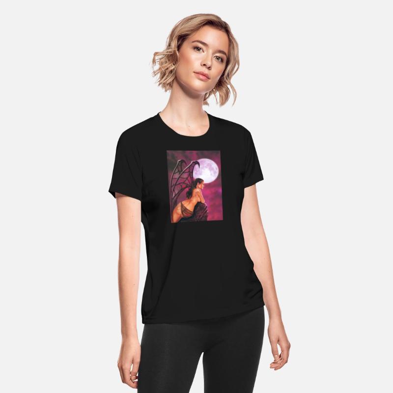 Mystic Moonlit Bat-Winged Woman