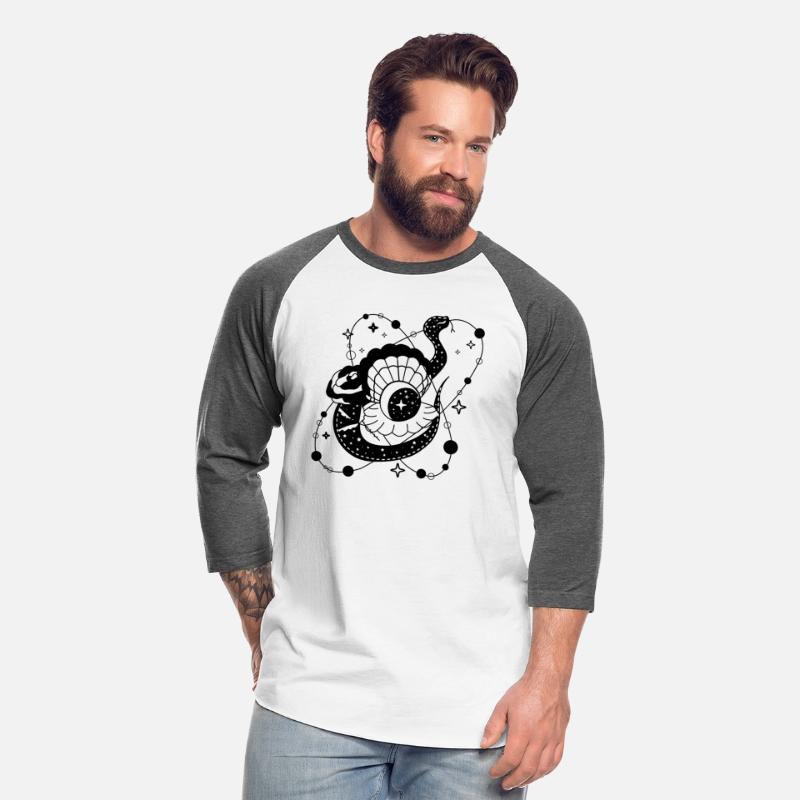 Mystical snake of space and ocean. Minimalist esot