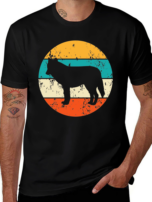 Retro Wolf Graphic T-Shirt - Vintage Style