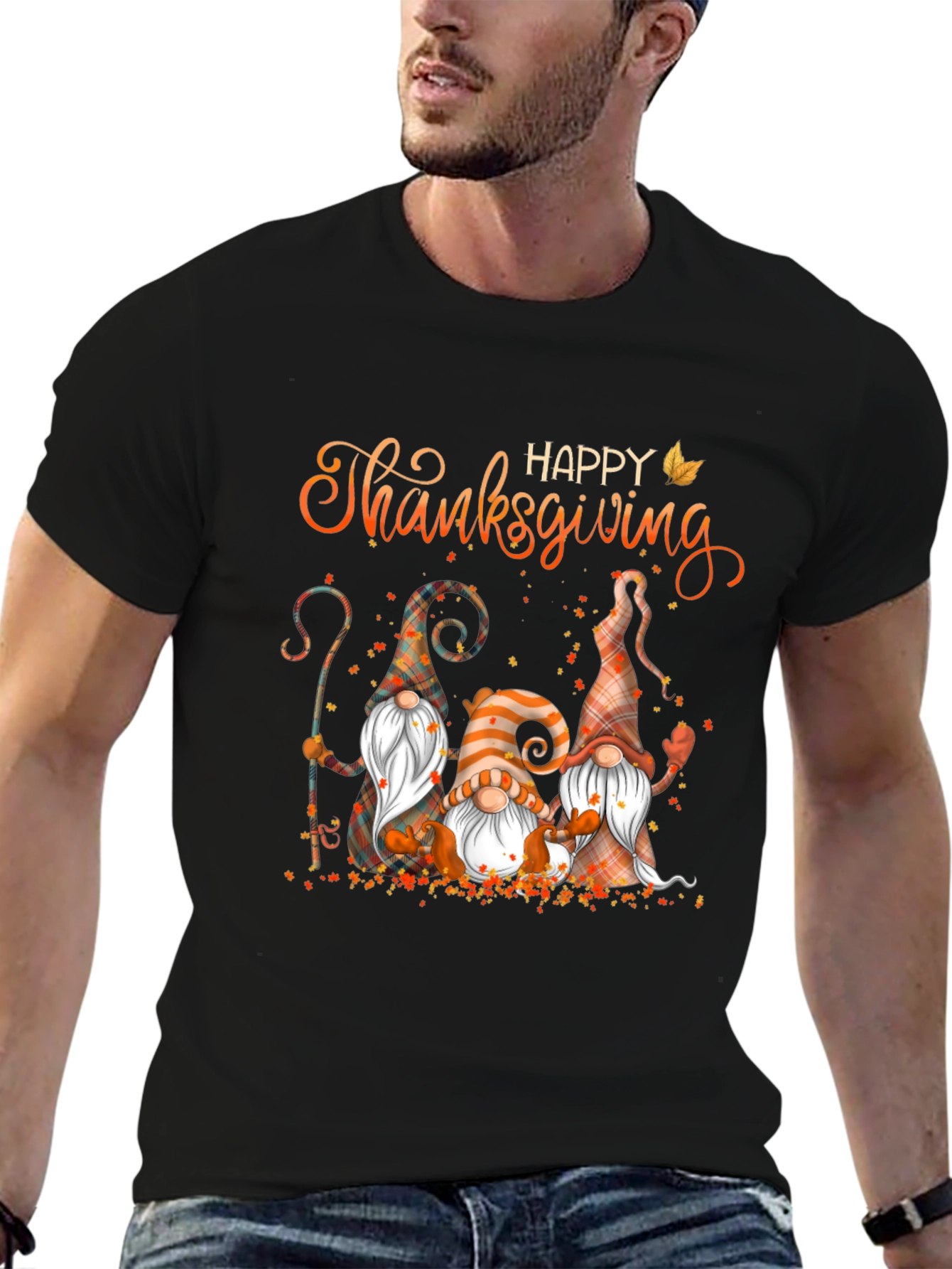 Happy Thanksgiving Gnomes Graphic T-Shirt