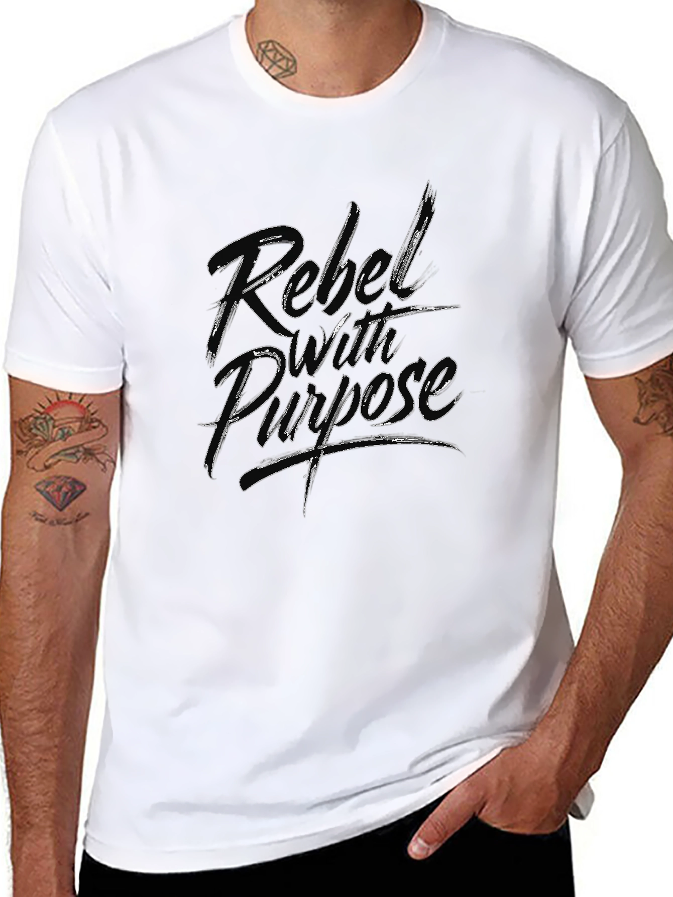 Rebel with Purpose Graphic T-Shirt - Black