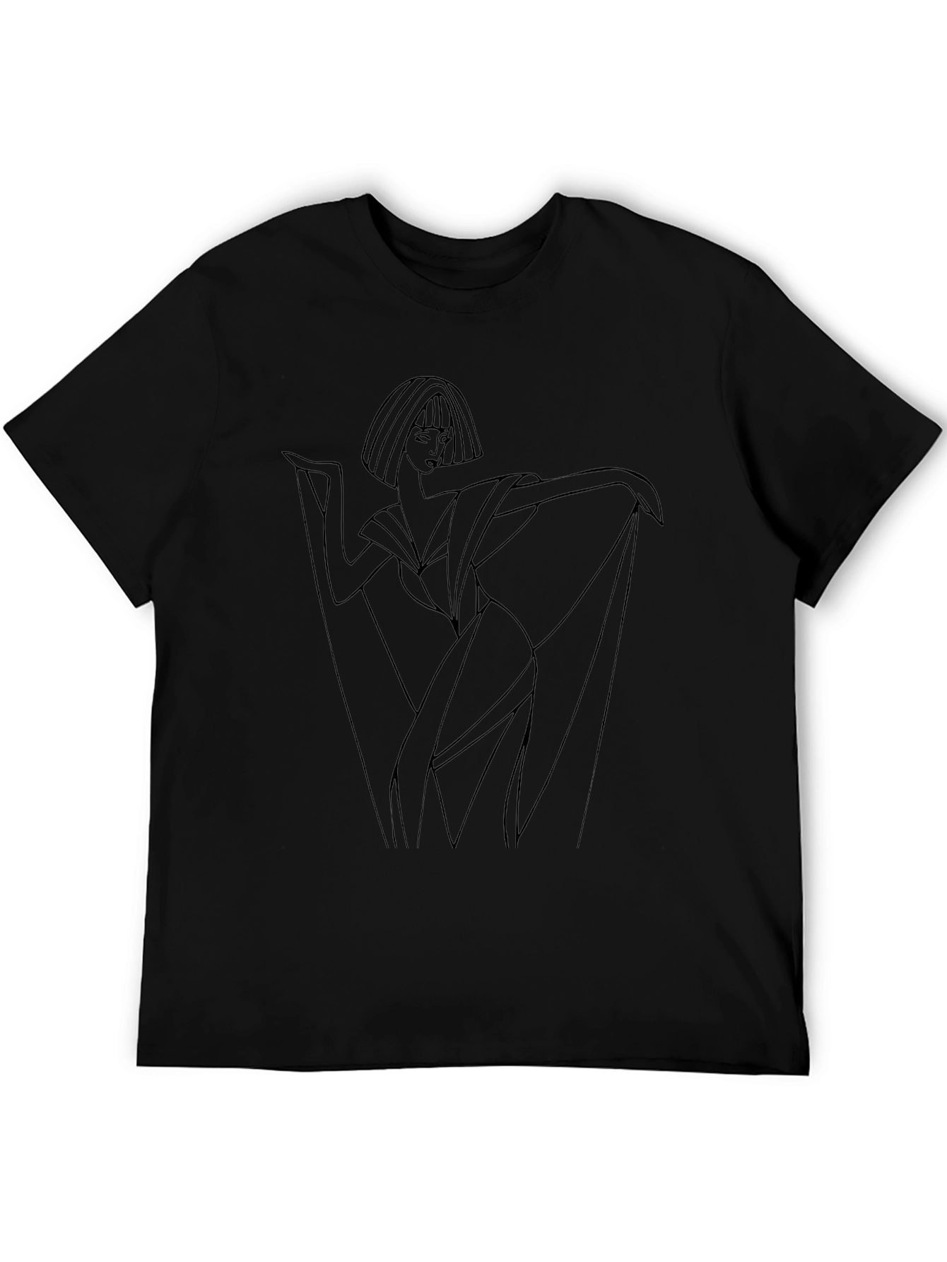 Elegant Woman Graphic Black T-Shirt