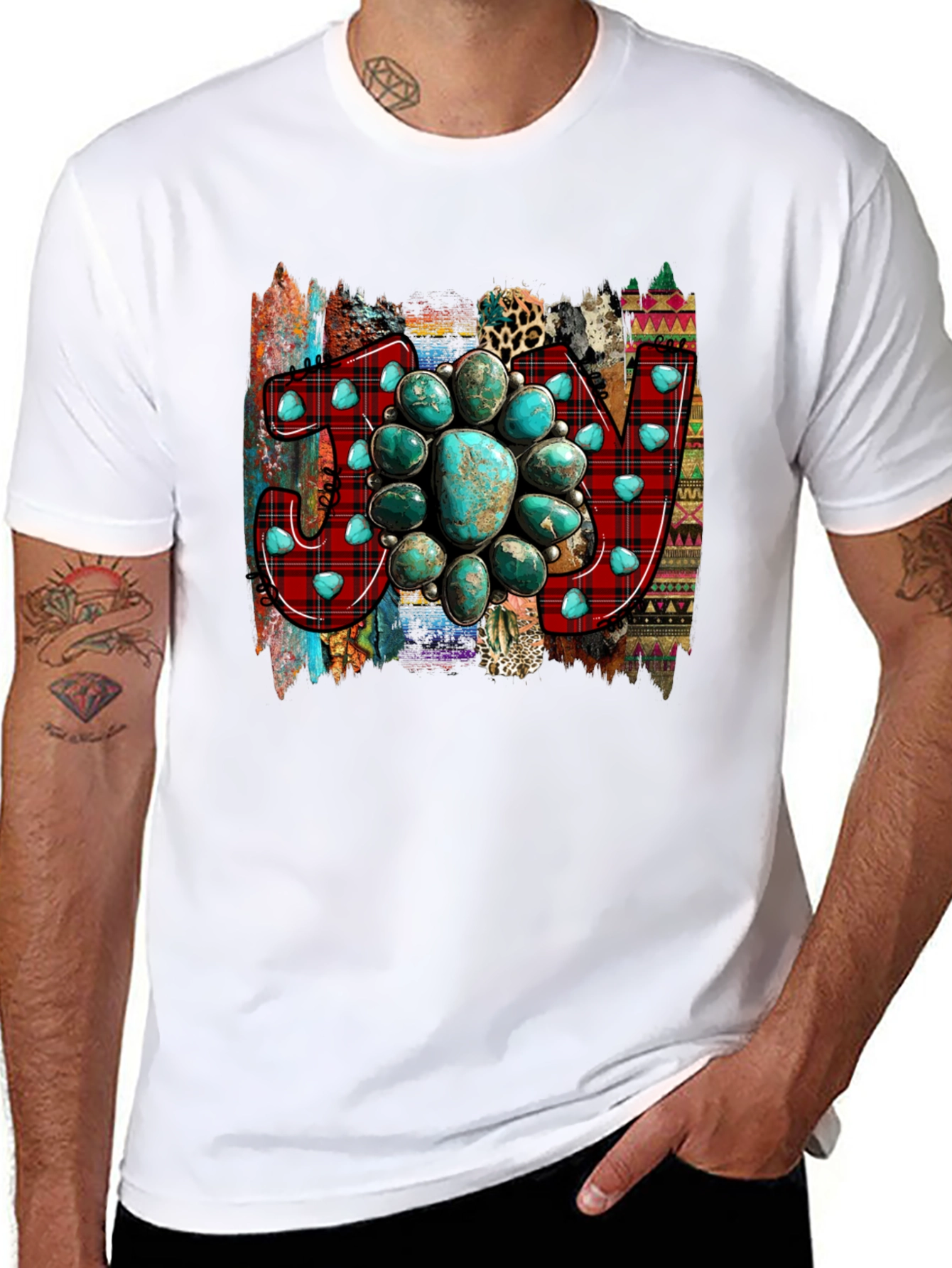 Turquoise JOY Graphic Tee - Western Style
