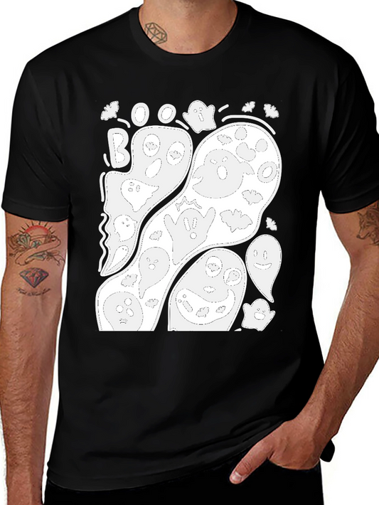 Ghostly Boo Halloween Graphic T-Shirt