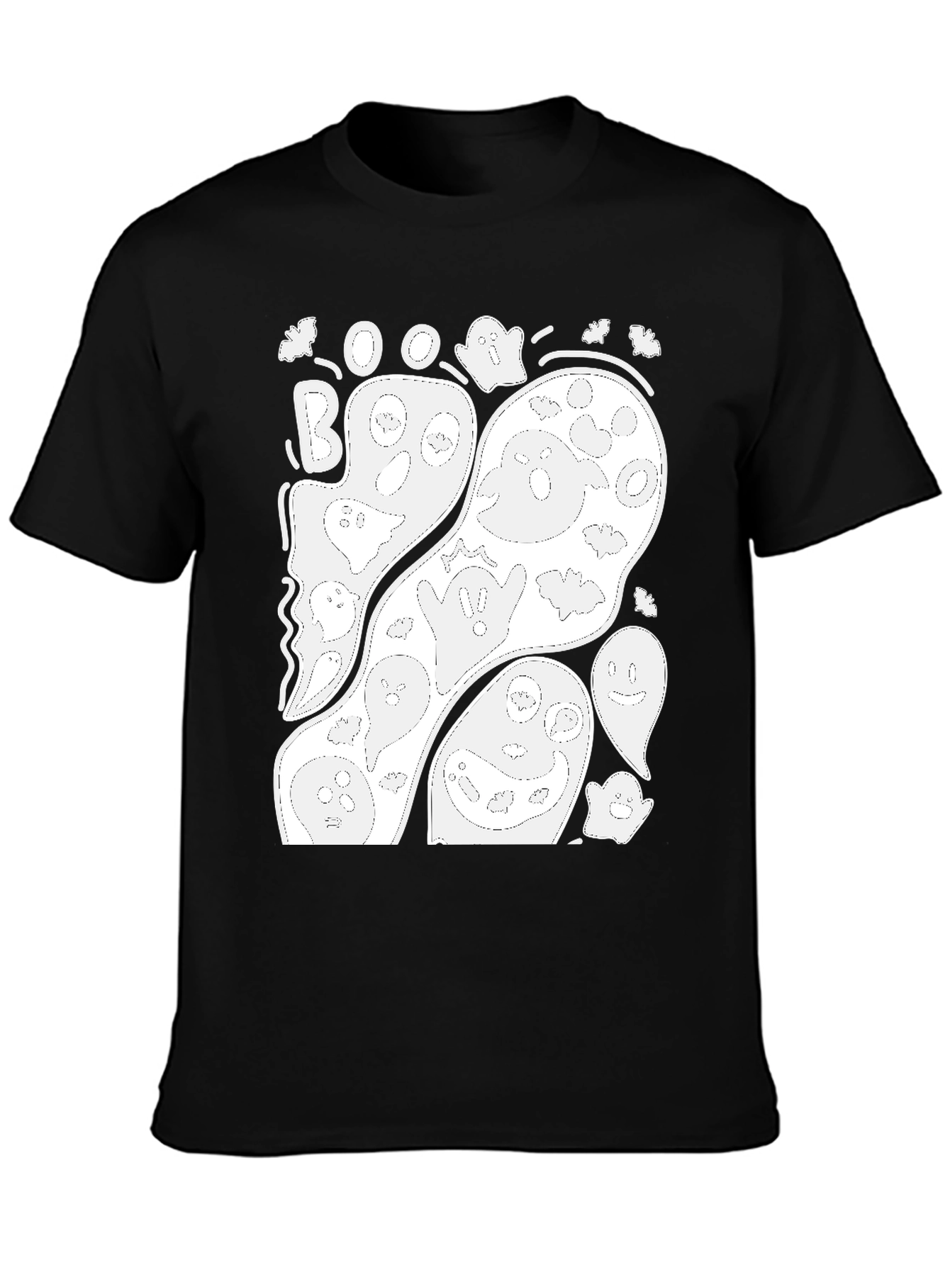 Ghostly Boo Halloween Graphic T-Shirt