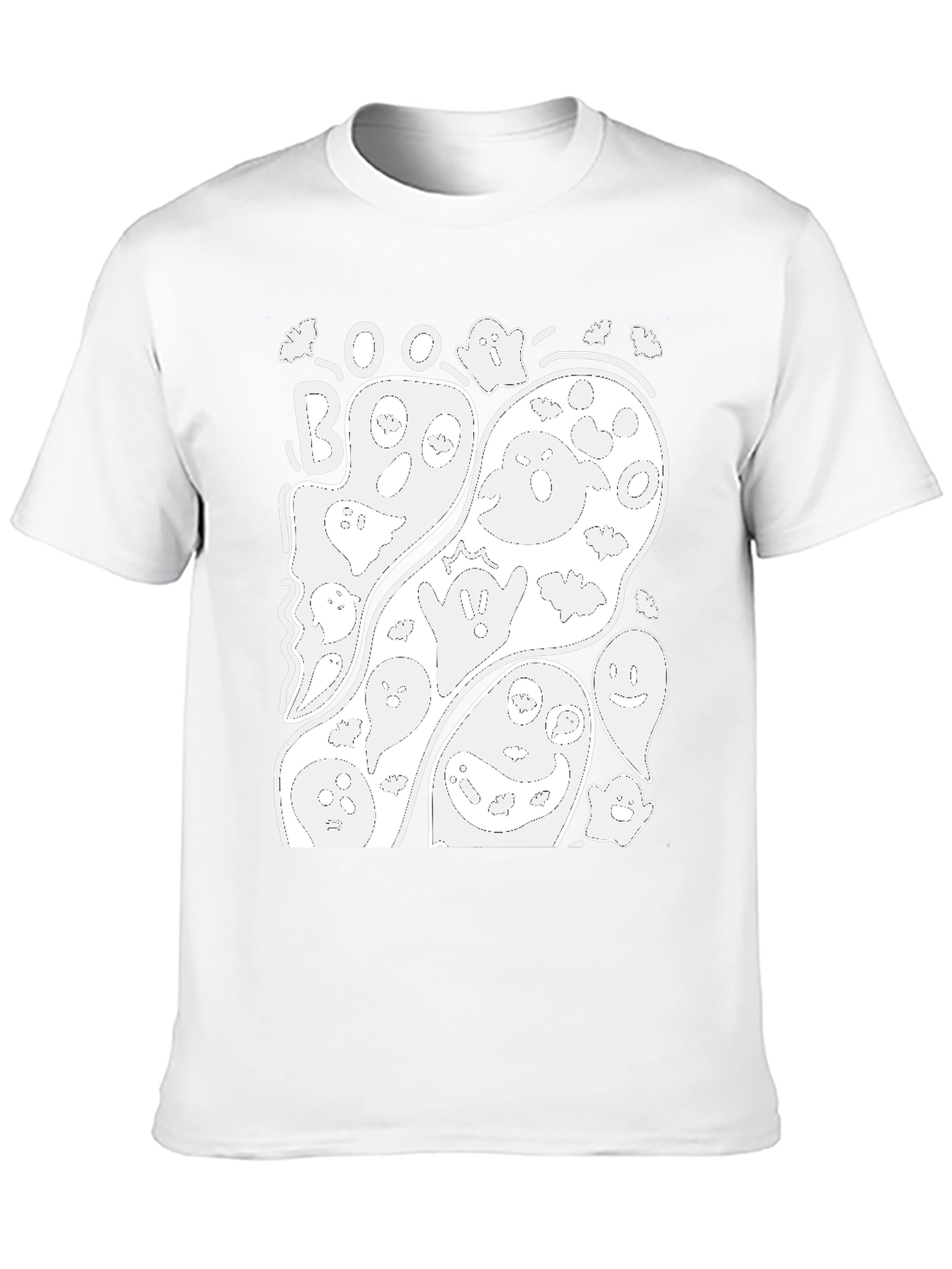Ghostly Boo Halloween Graphic T-Shirt