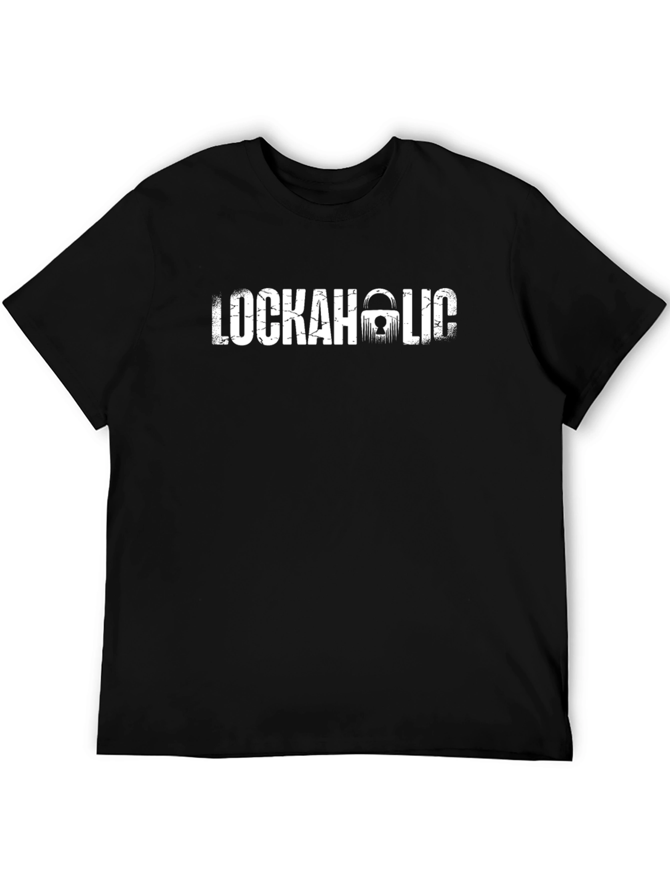 Lockaholic Graphic Tee - Black Cotton T-Shirt