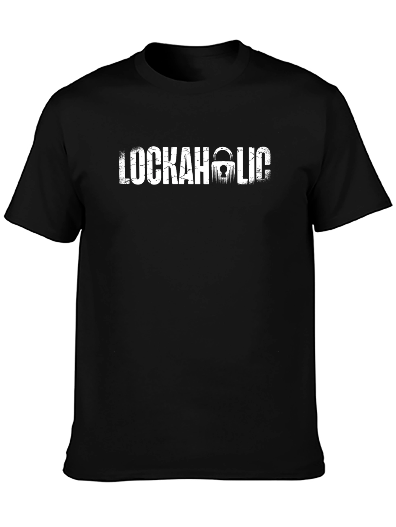 Lockaholic Graphic Tee - Black Cotton T-Shirt