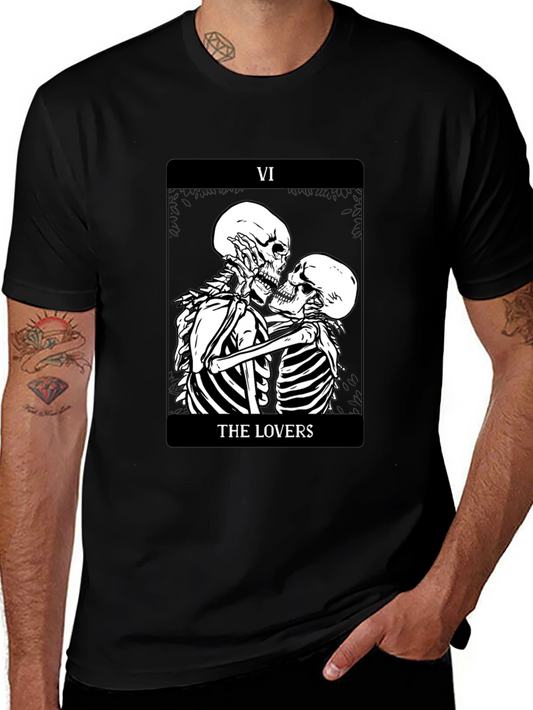 The Lovers Skeleton Tarot Card Graphic Tee