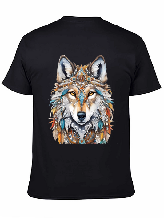 Wolf Graphic Tee - Black Animal Print T-Shirt