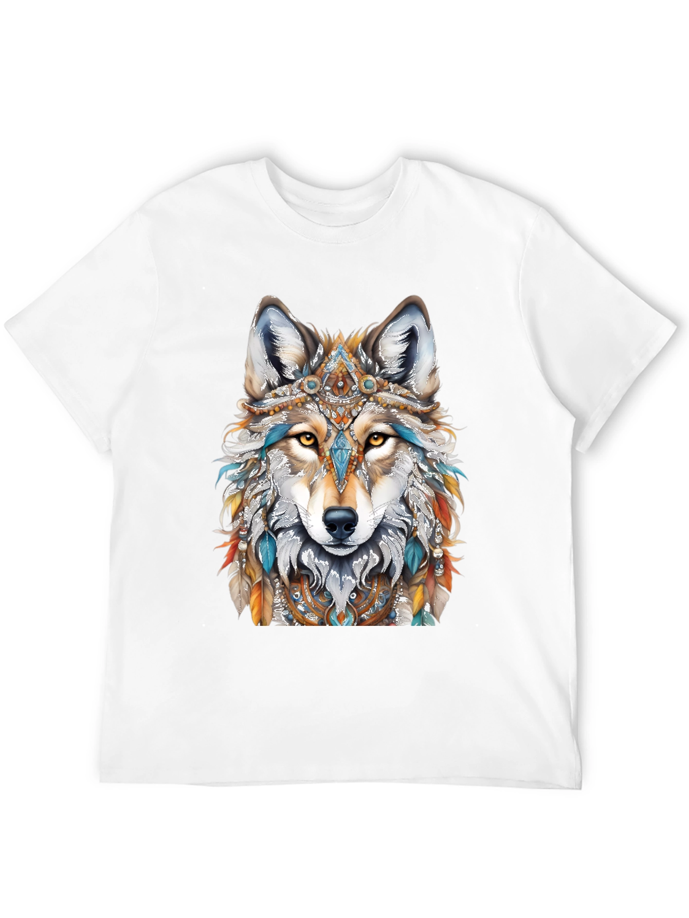 Wolf Graphic Tee - Black Animal Print T-Shirt