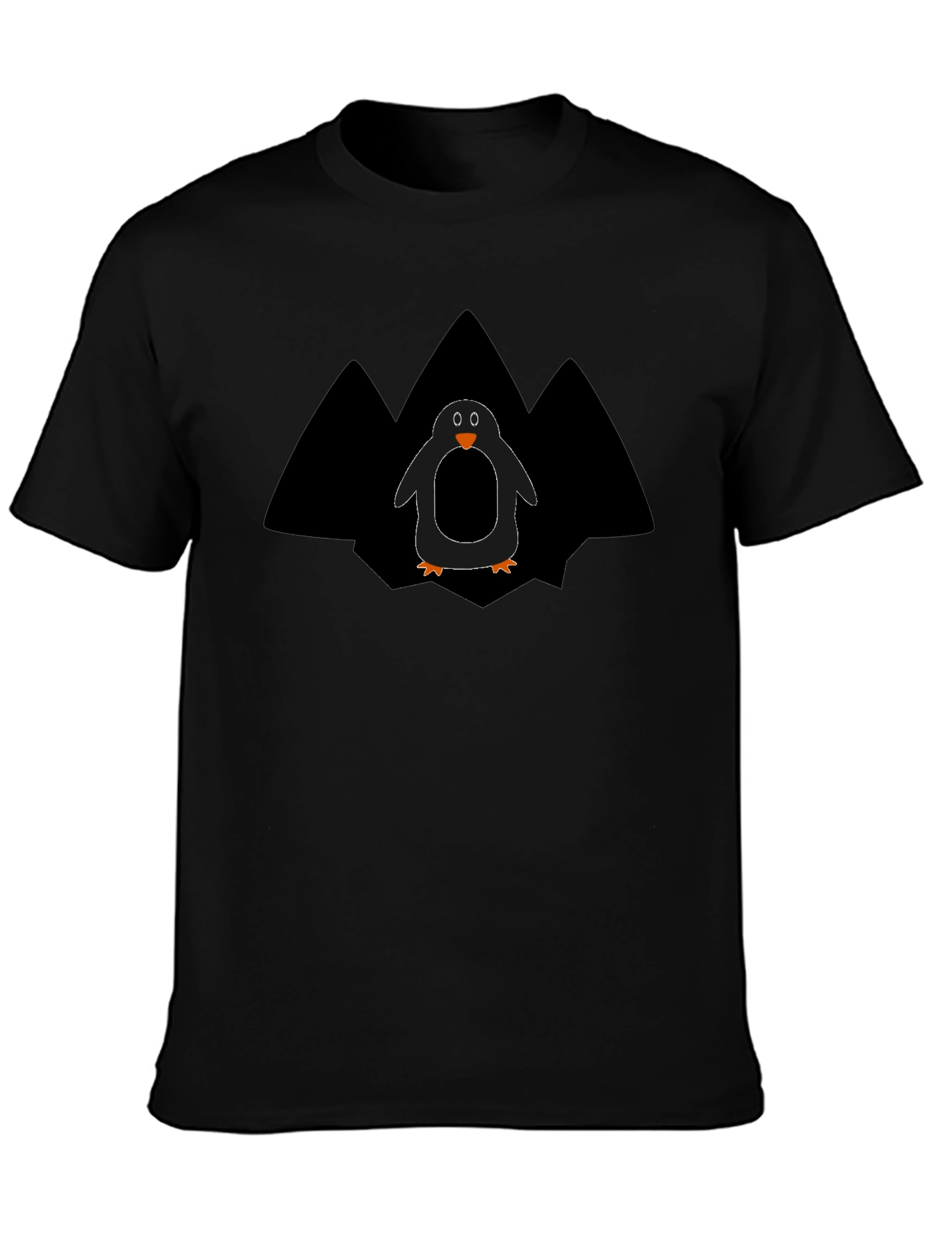Penguin Graphic Tee - Black Cotton T-Shirt
