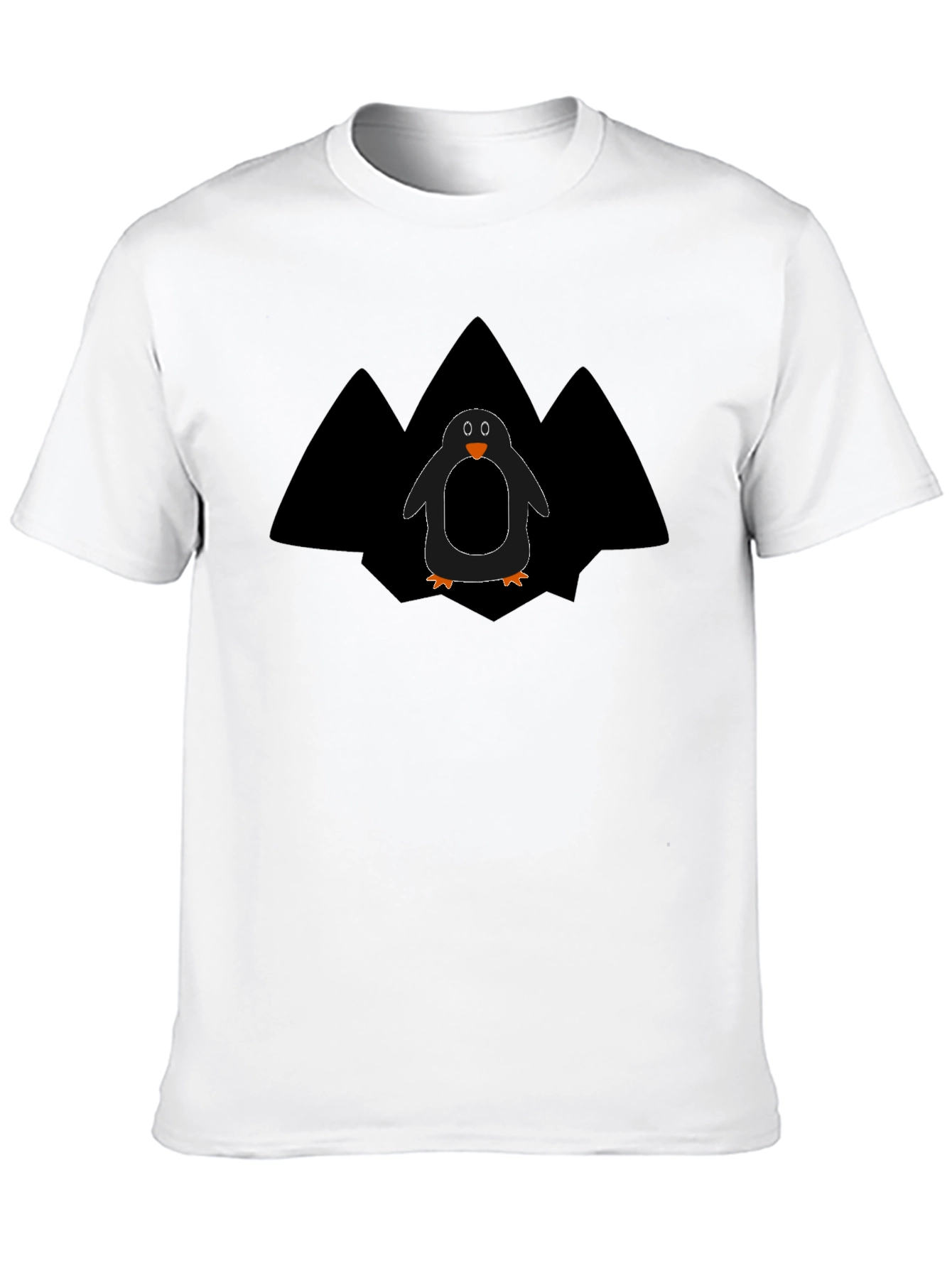 Penguin Graphic Tee - Black Cotton T-Shirt