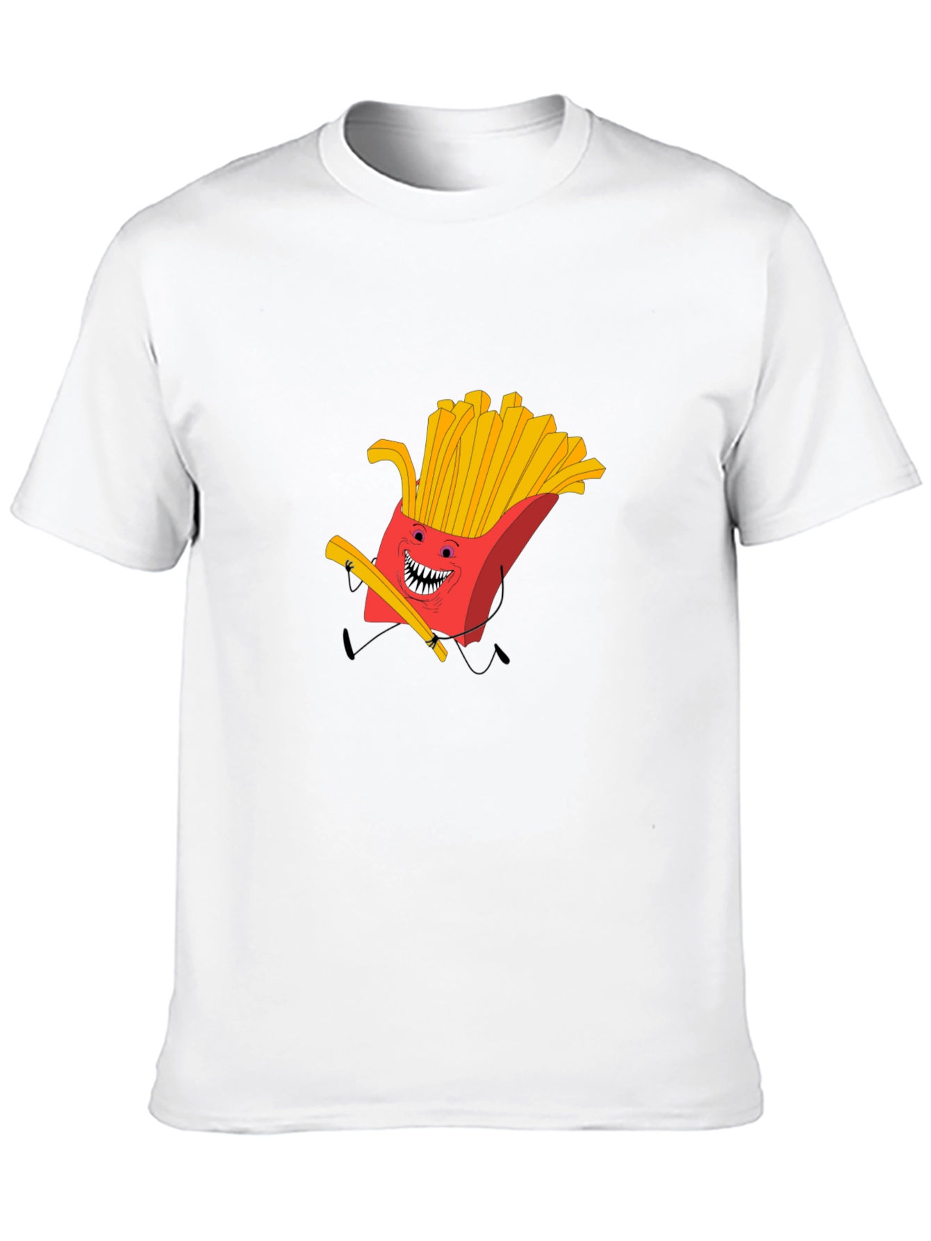 Funny French Fry Graphic Black T-Shirt