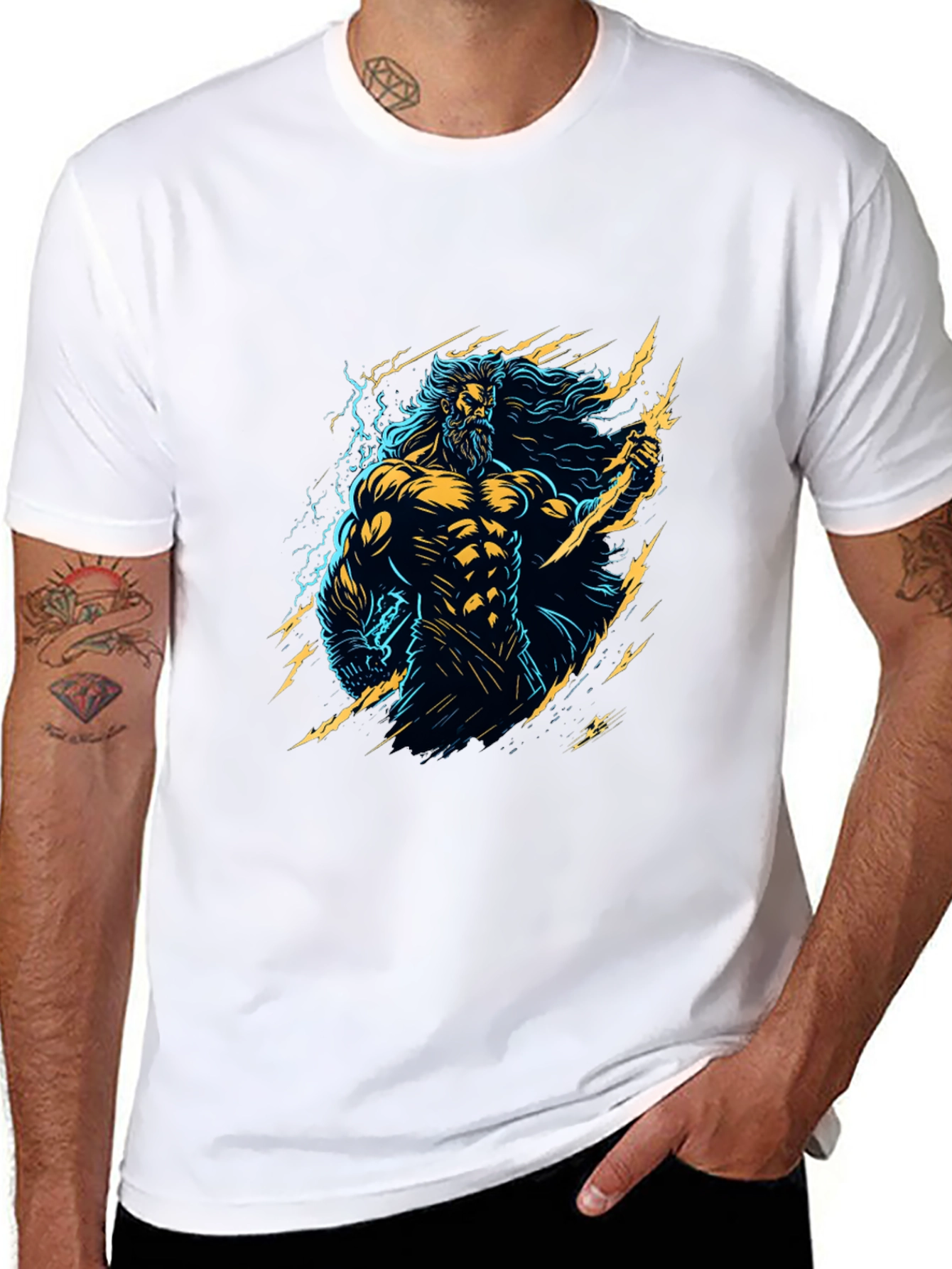 Zeus Graphic Tee - Electrifying Design