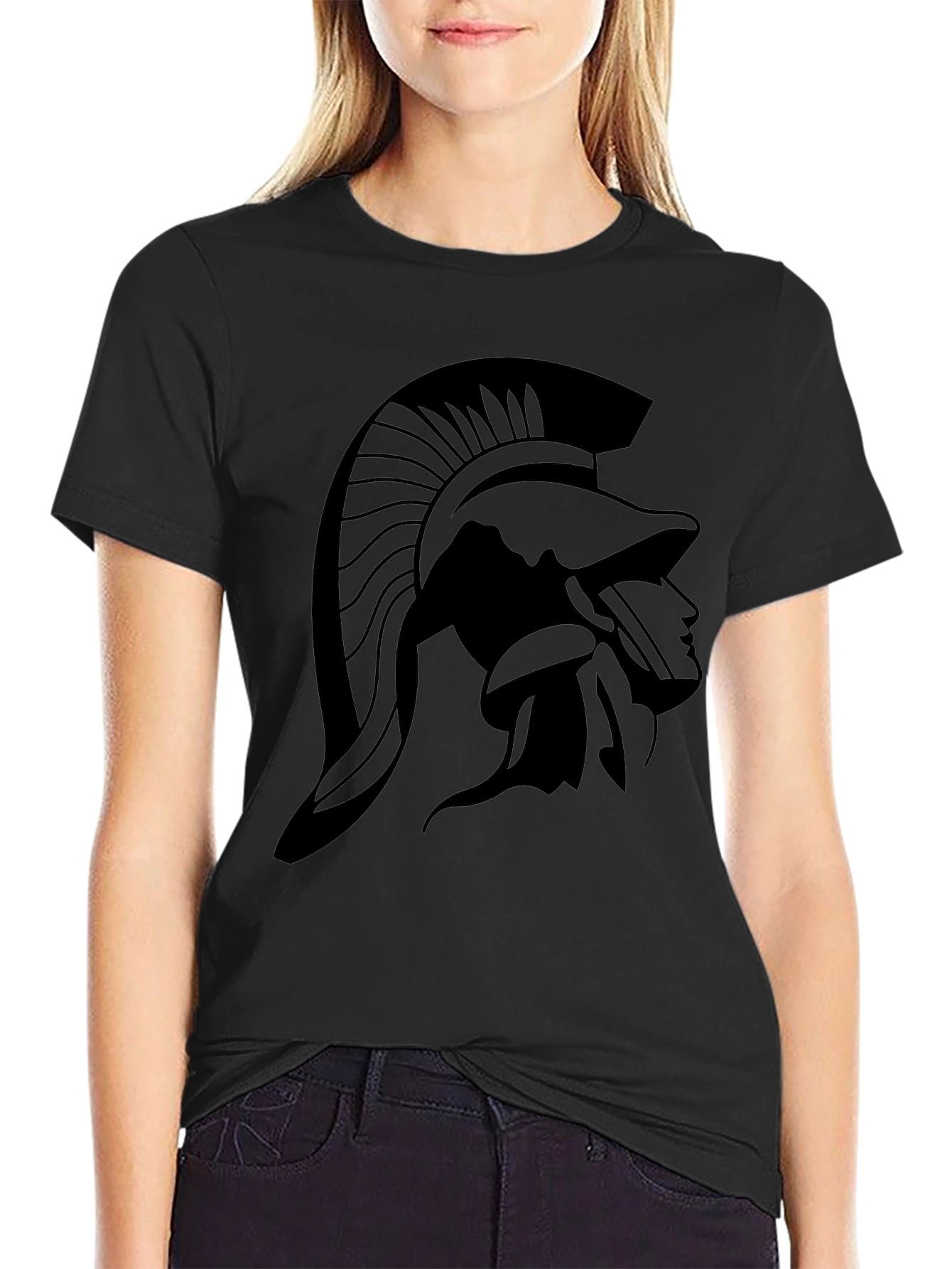 Spartan Helmet Graphic Black T-Shirt