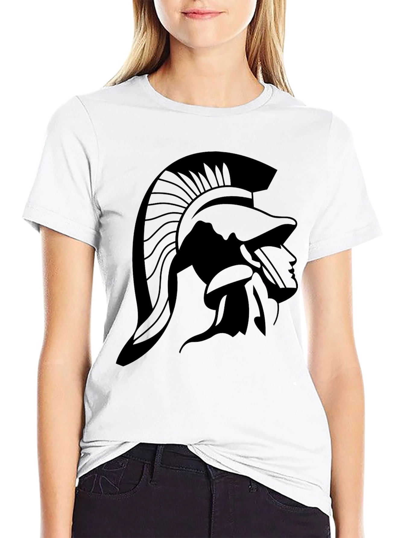 Spartan Helmet Graphic Black T-Shirt