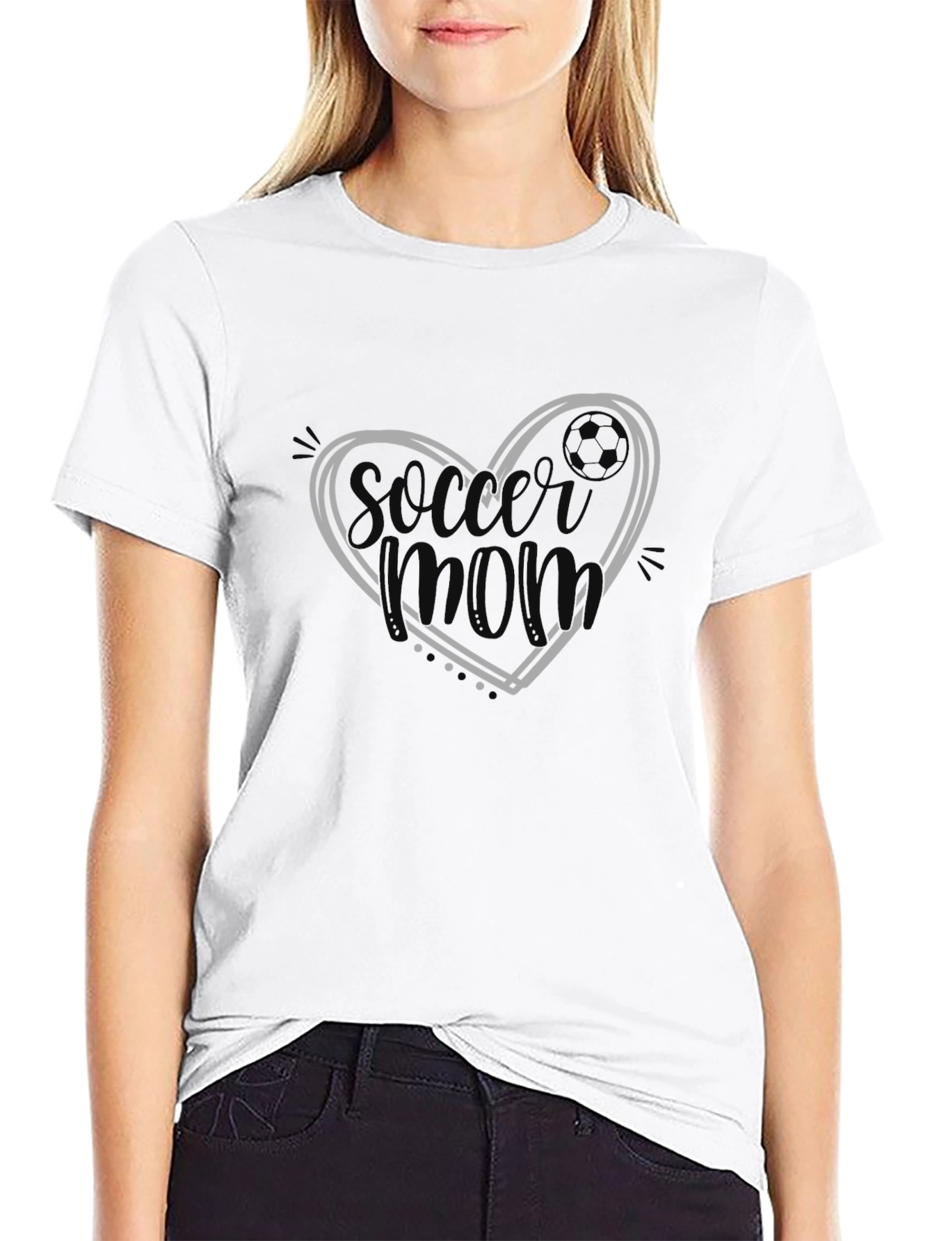 Soccer Mom Heart Graphic T-Shirt