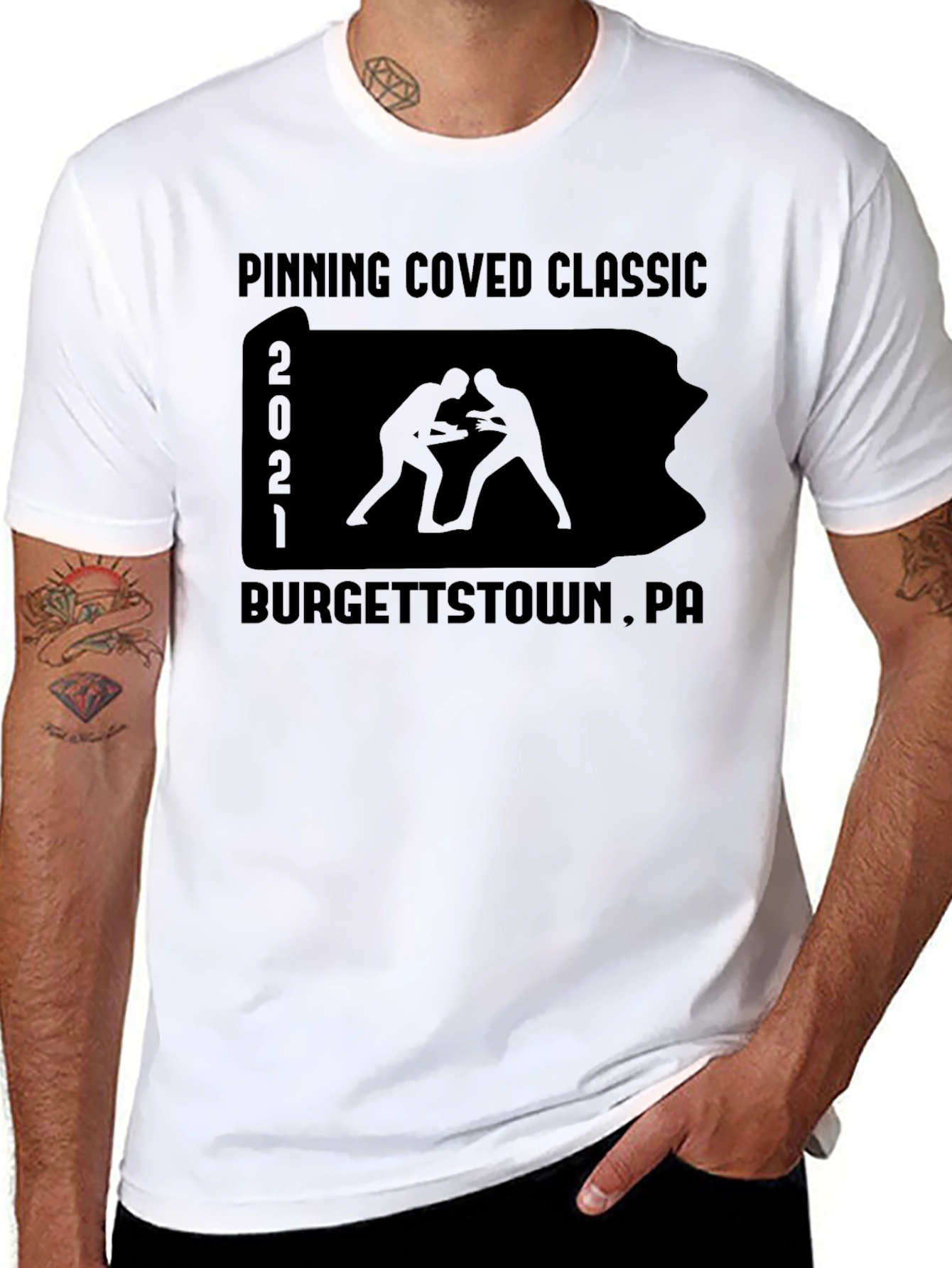 Pinning Coved Classic Wrestling T-Shirt