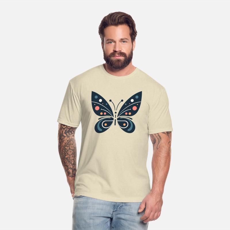 Nature Harmony: Dark Blue Butterfly Abstract
