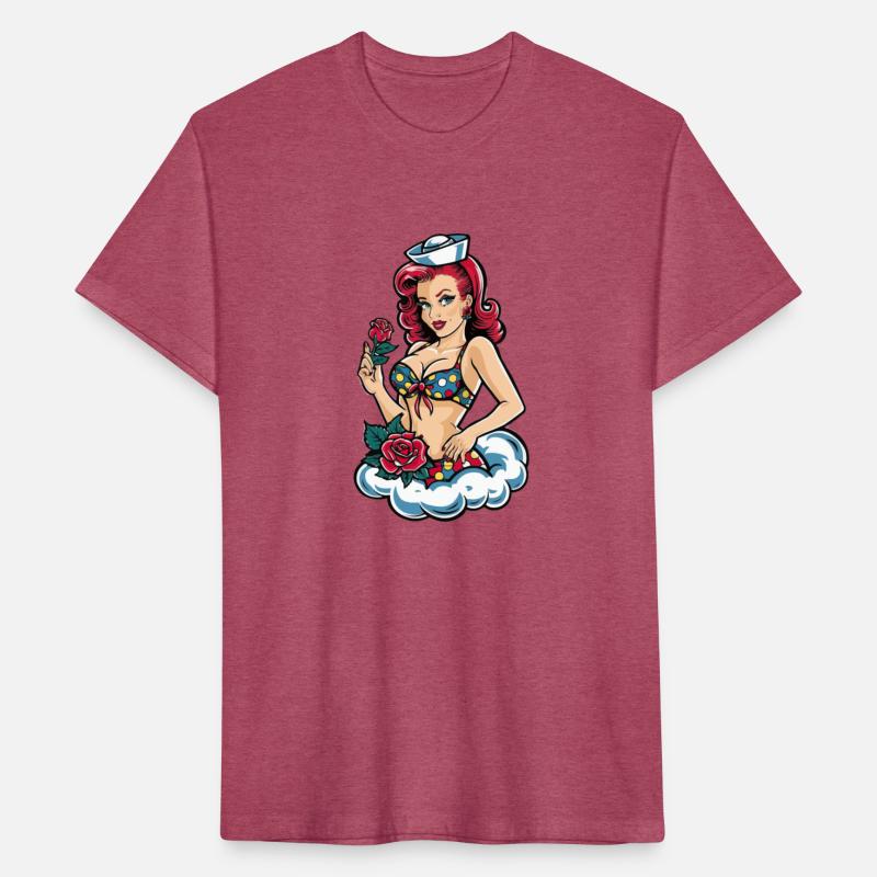 Nautical Pinup Girl with Red Hair