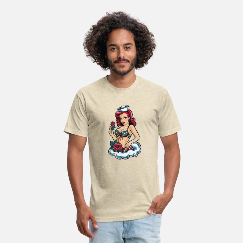 Nautical Pinup Girl with Red Hair