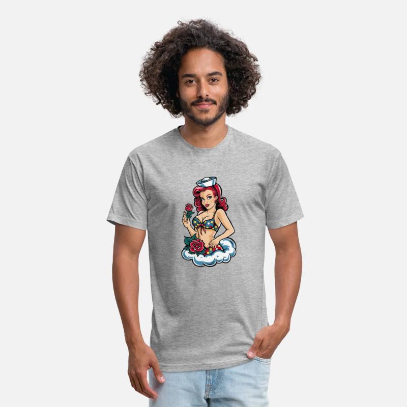 Nautical Pinup Girl with Red Hair