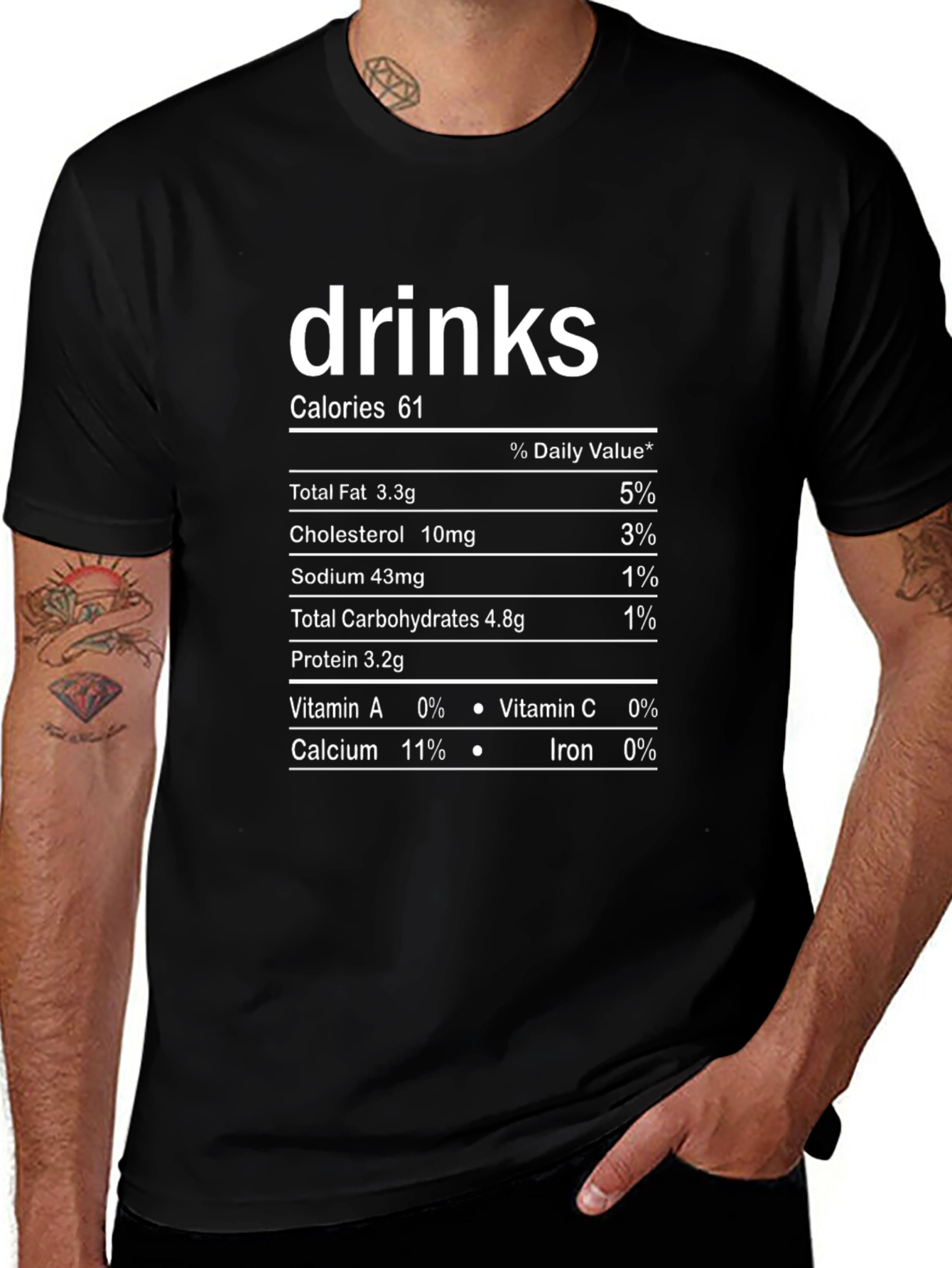 Drinks Nutrition Facts T-Shirt