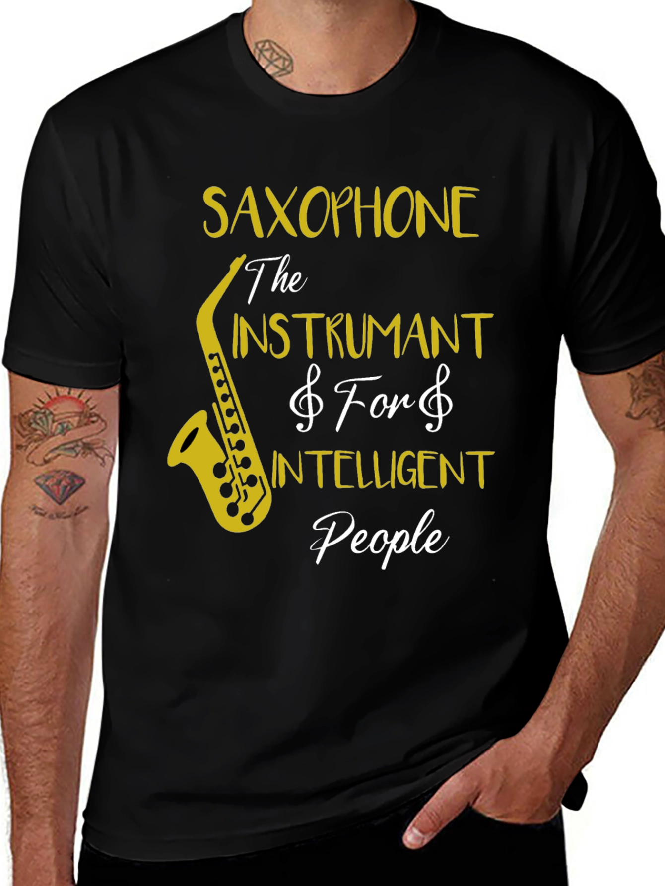 Saxophone Intelligent People T-Shirt - Music Lover Tee