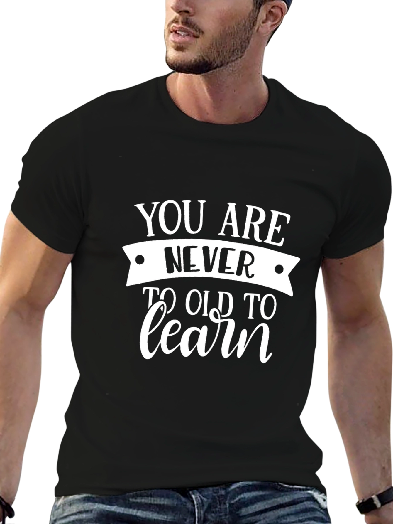 Never Too Old To Learn Black Tee