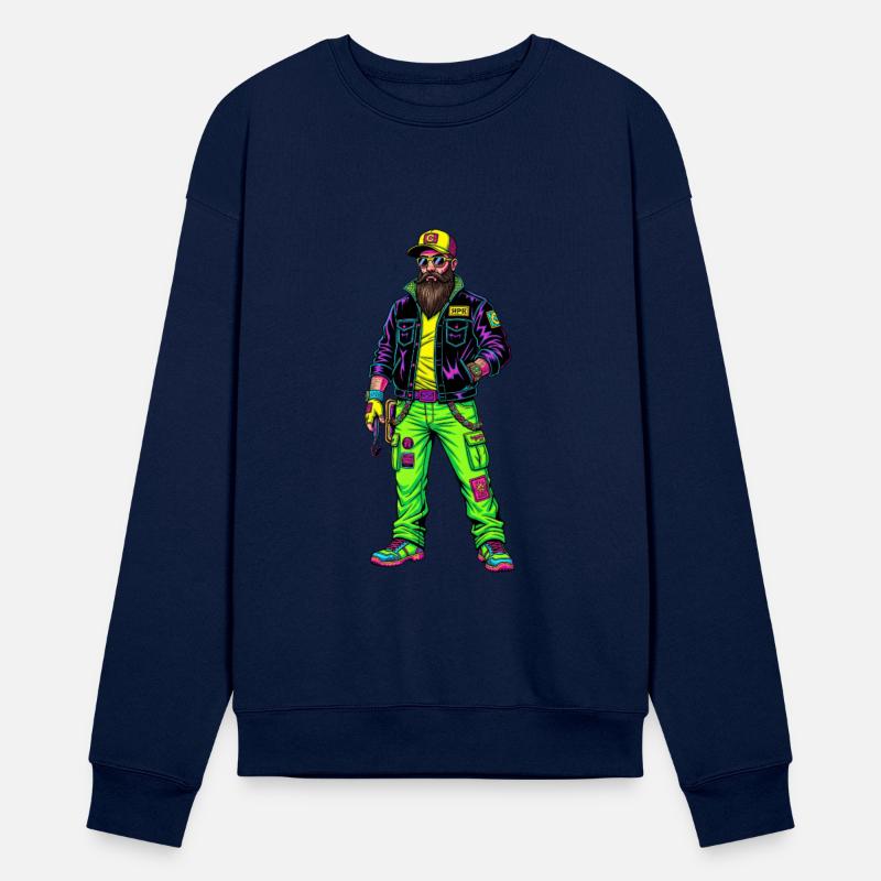 Neon Urban Style: Bearded Man Coolness