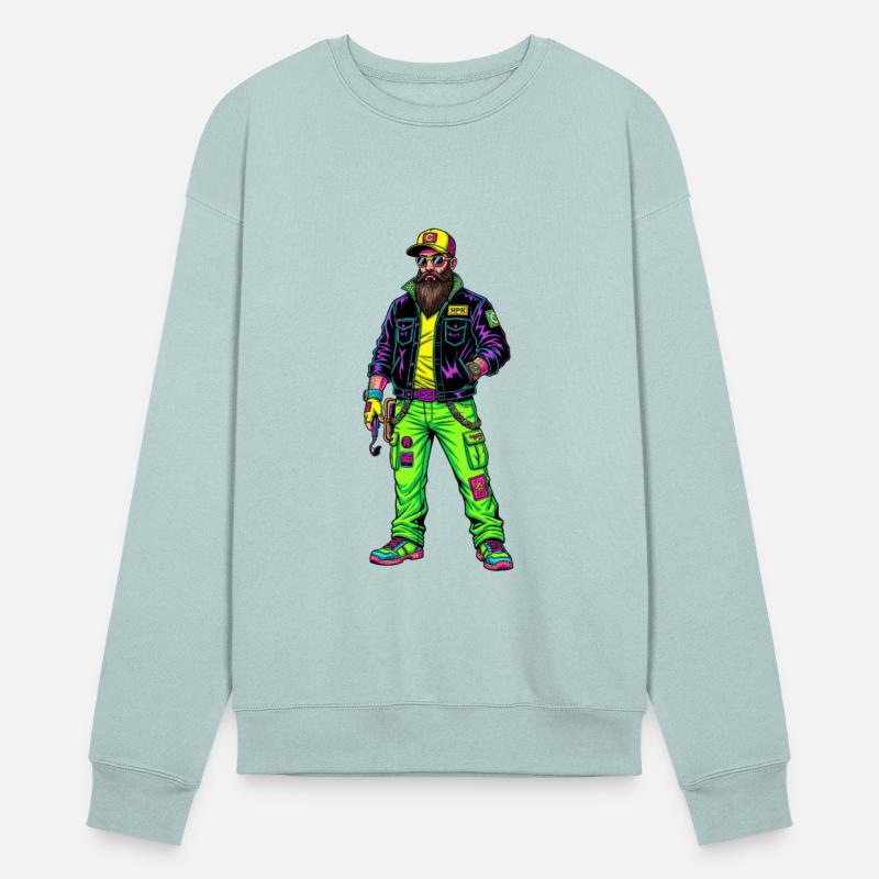 Neon Urban Style: Bearded Man Coolness