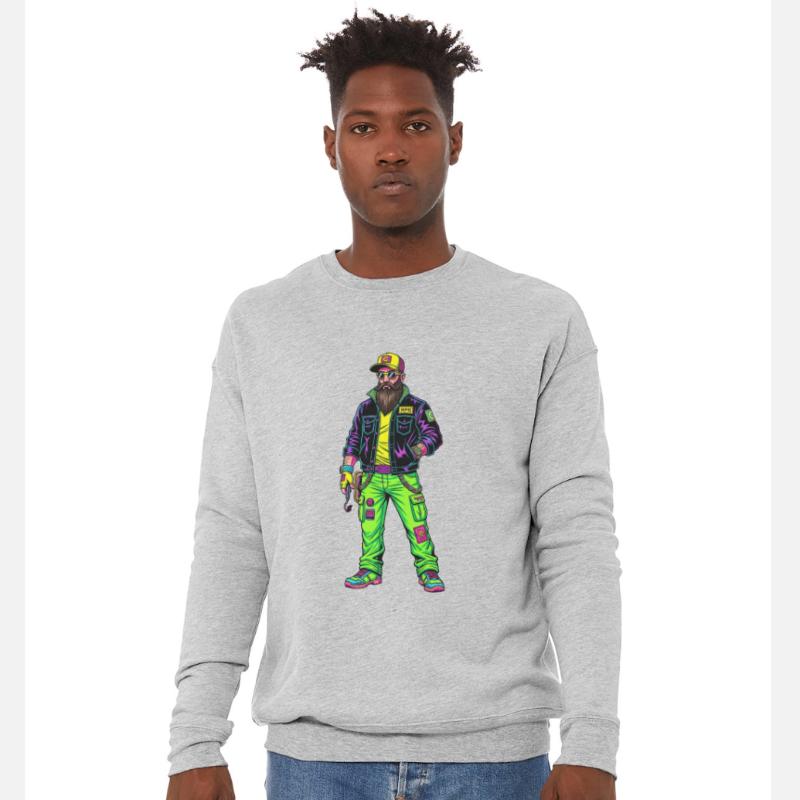Neon Urban Style: Bearded Man Coolness