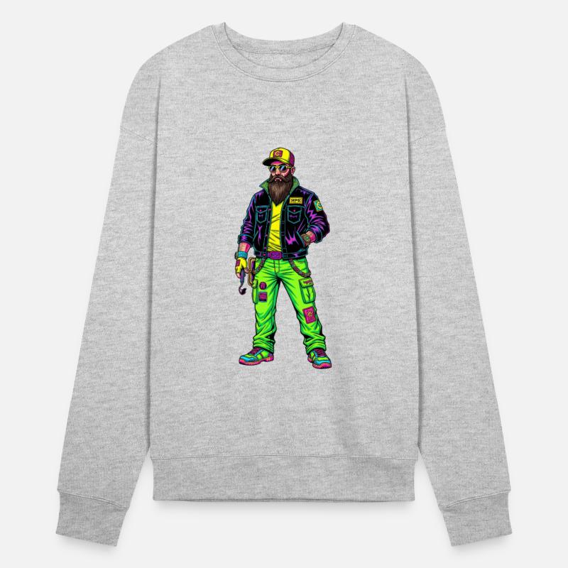 Neon Urban Style: Bearded Man Coolness