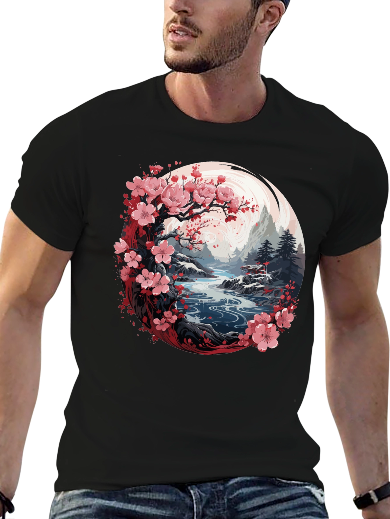 Cherry Blossom River Graphic Tee