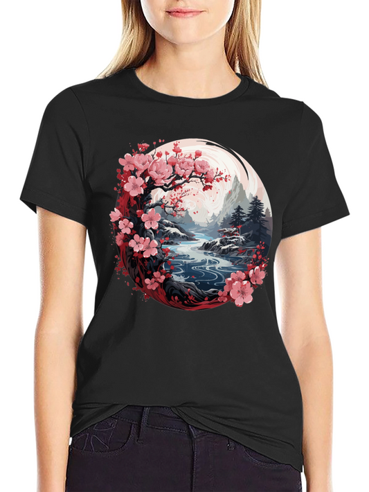 Cherry Blossom River Graphic Tee