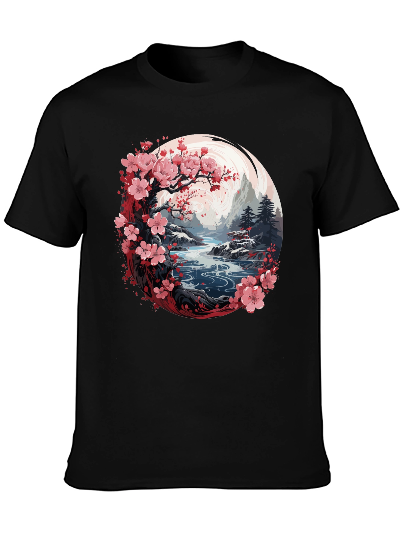Cherry Blossom River Graphic Tee