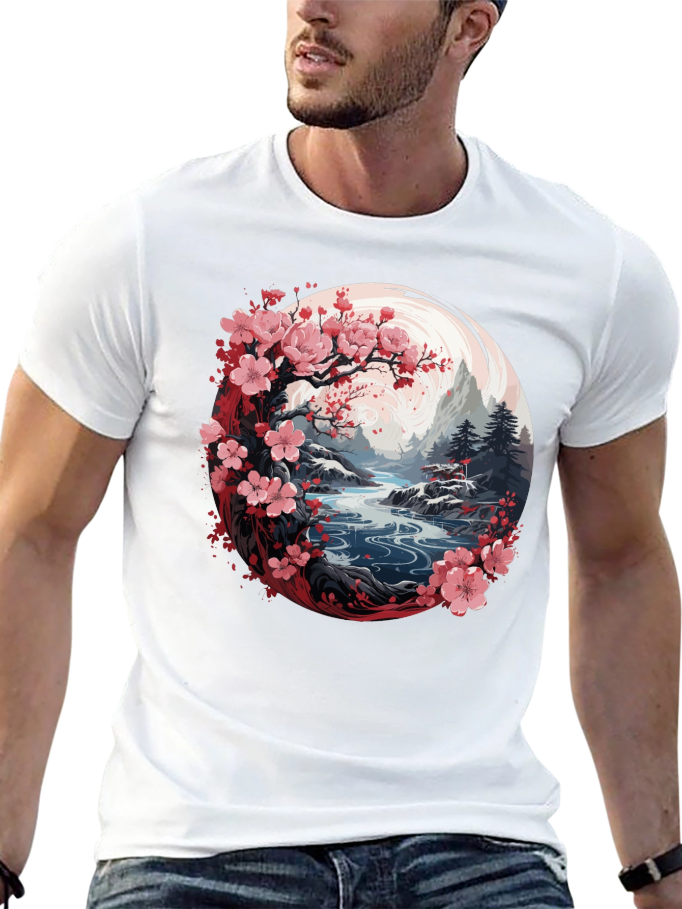 Cherry Blossom River Graphic Tee
