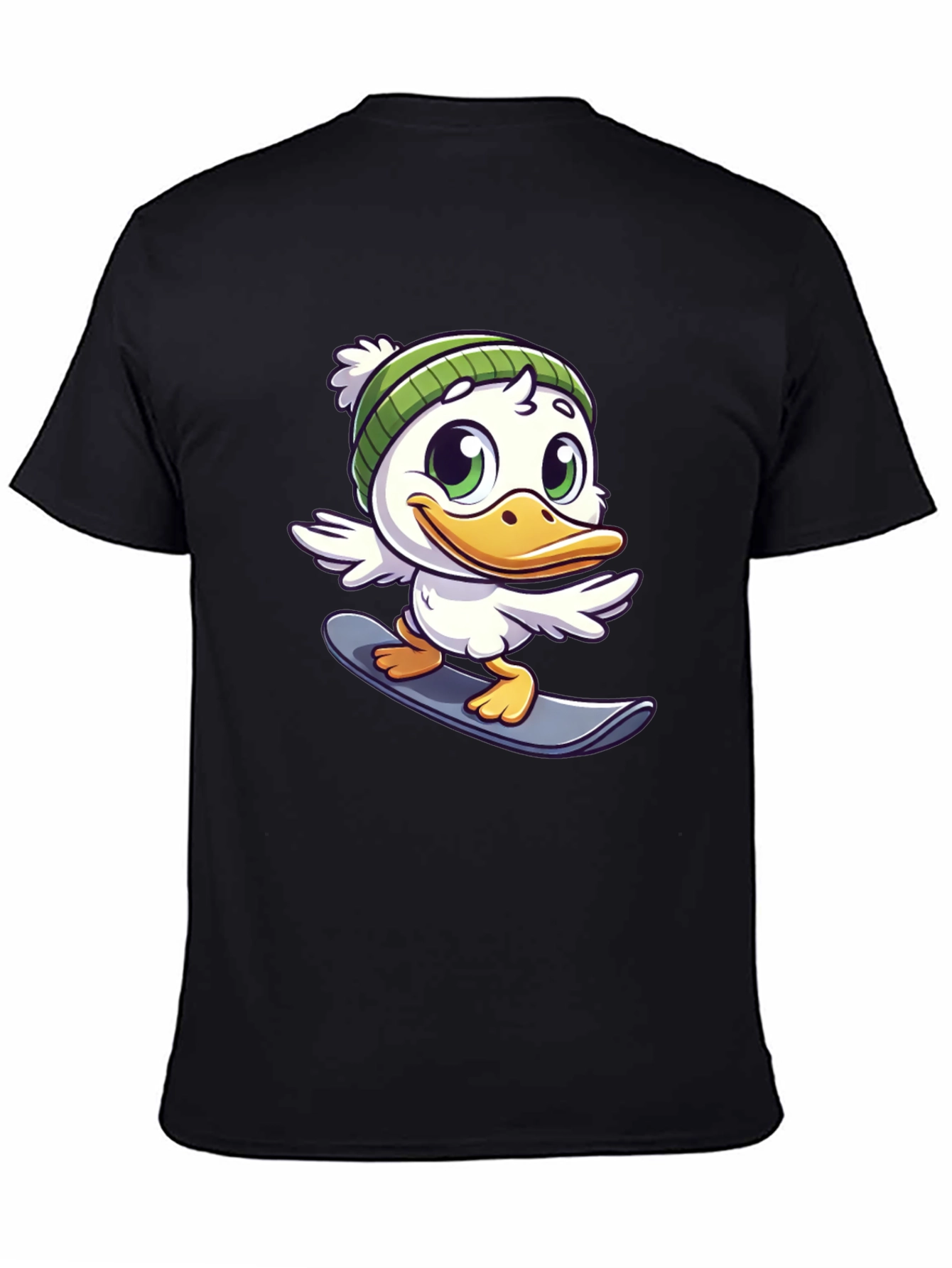 Cartoon Duck Snowboarder Graphic Tee