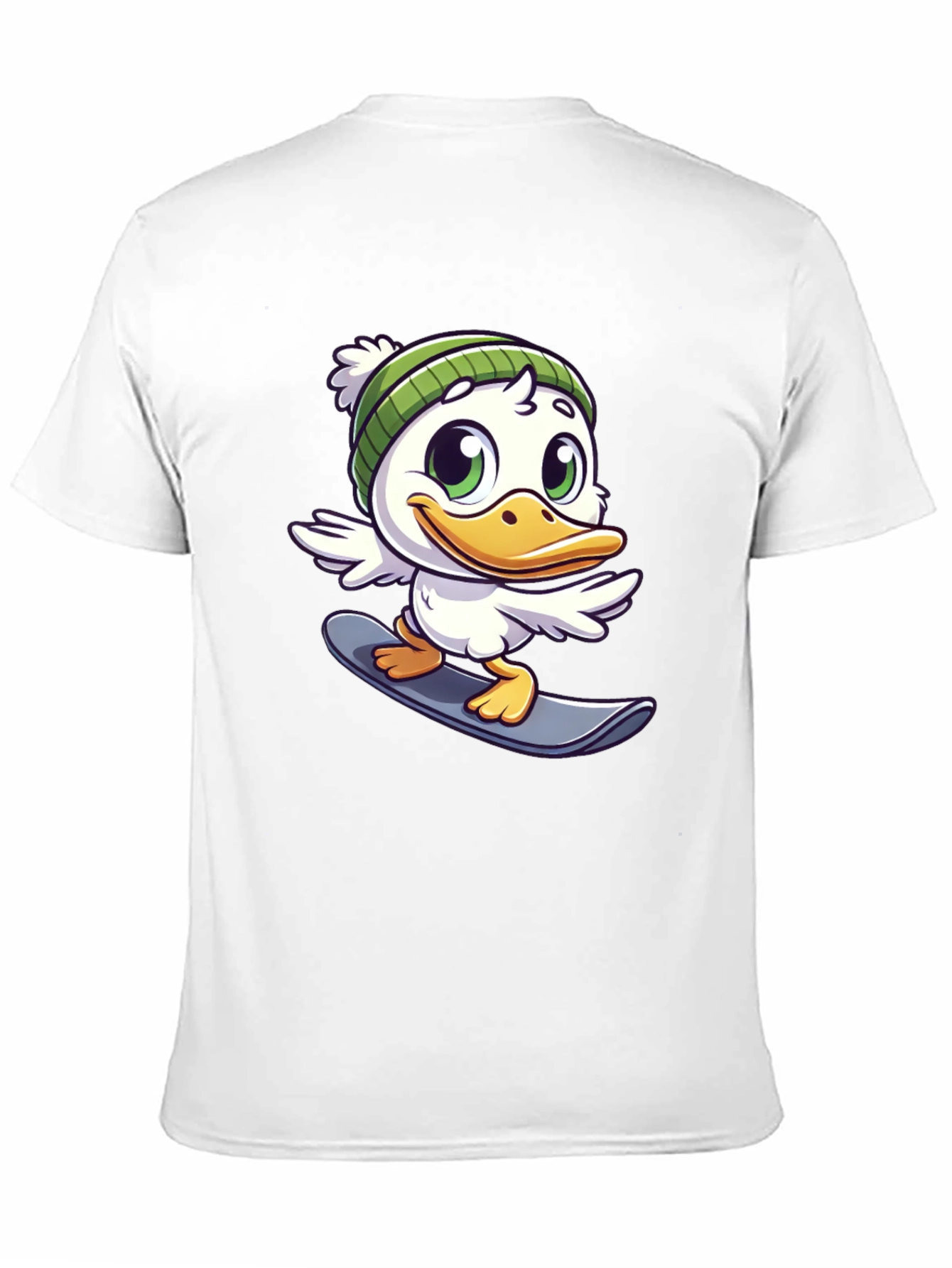 Cartoon Duck Snowboarder Graphic Tee