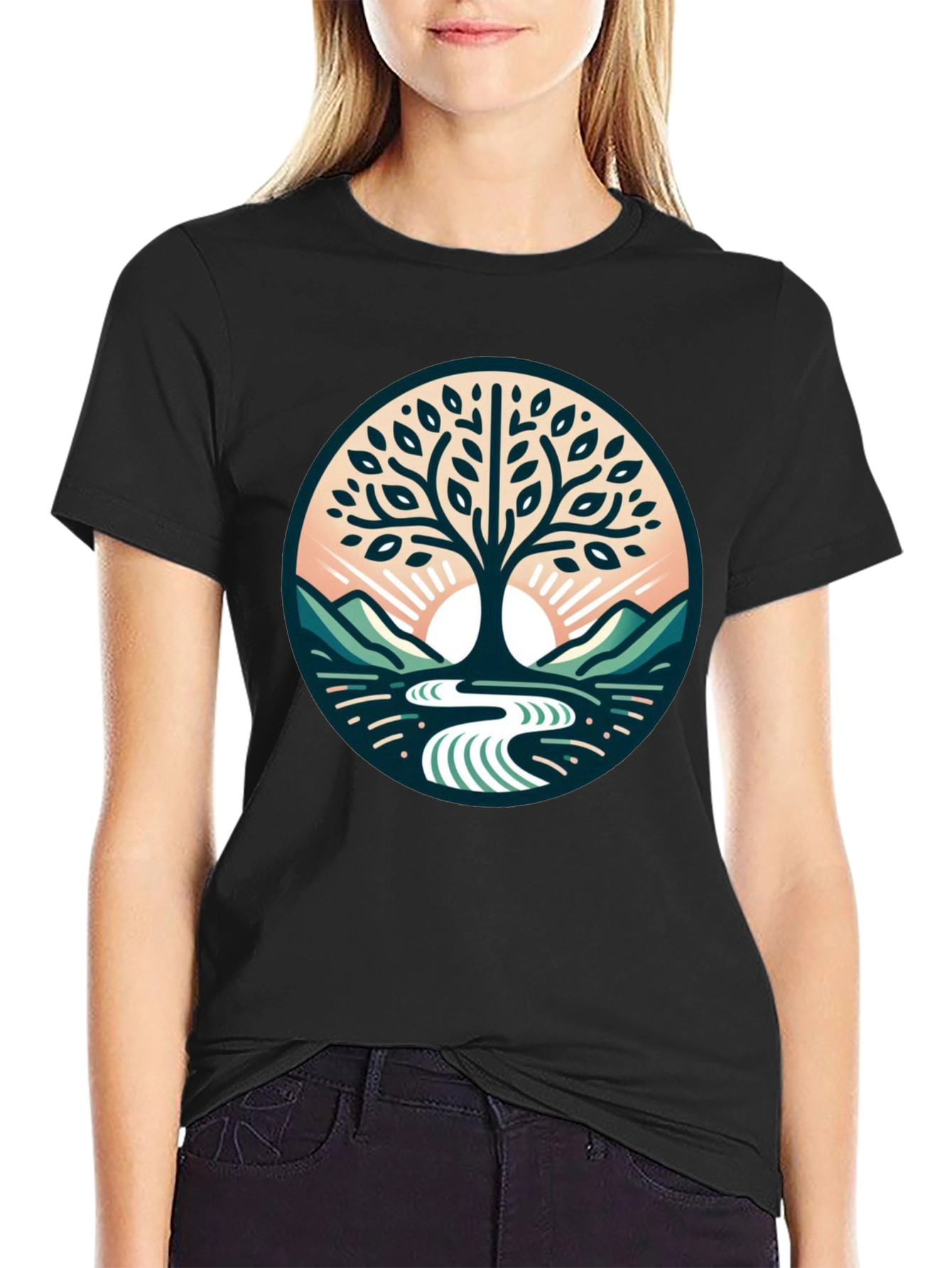 Nature Tree of Life Graphic Black Tee