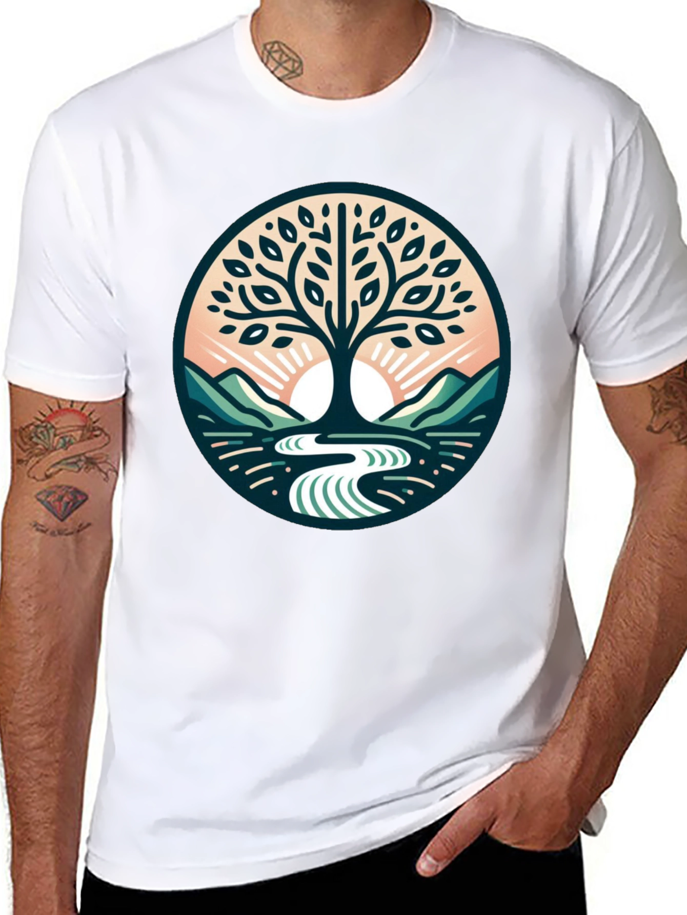 Nature Tree of Life Graphic Black Tee