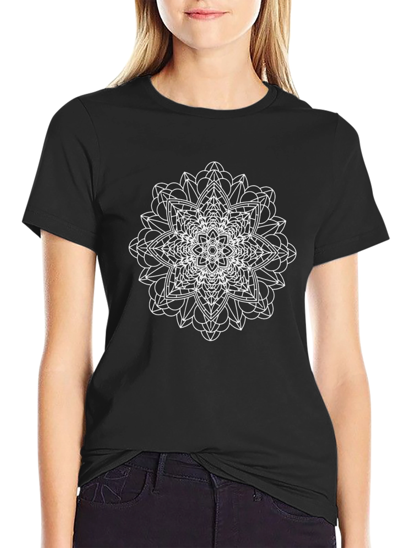 Mandala Design Black T-Shirt