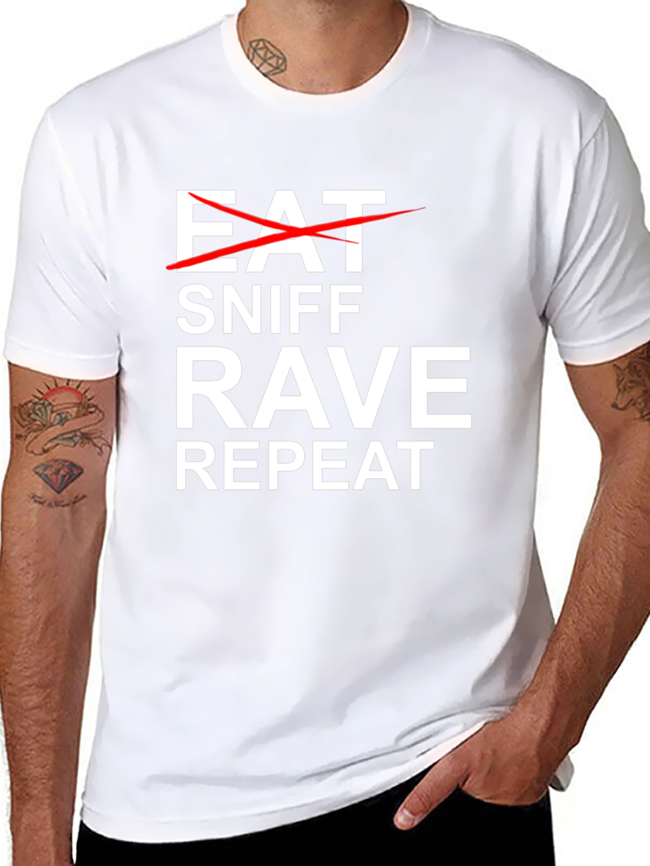 Eat Sniff Rave Repeat Graphic Tee